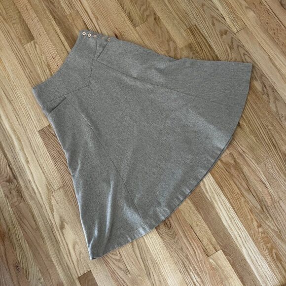 vtg 80s wool‎ midi skirt flared retro rodeo western beige neutral minimalist 9 - Picture 2 of 8